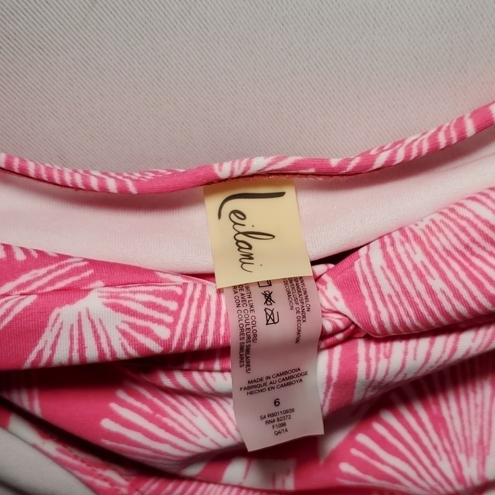 Leilani Bikini Size 6 Pink White Floral - Picture 4 of 10
